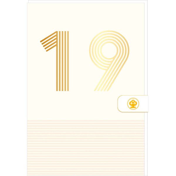 Carte D'anniversaire 19 Ans En Or - Blanc - A Message - Pour Ados Fille Garçon - 11 5 X 17 Cm - Draeger paris