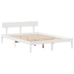 vidaXL Cadre de lit sans matelas blanc 140x190 cm bois de pin massif