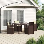 vidaXL Ensemble de salle à manger pour jardin 5 Pièces Marron et crème PP