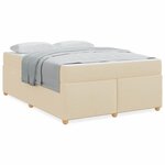 vidaXL Cadre de lit avec matelas Crème 140 x 200 cm tissu