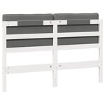 vidaXL Tête de lit capitonnée Blanc et gris clair 140 cm Pin massif
