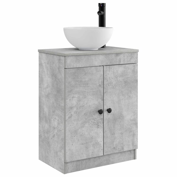 vidaXL Meuble de salle de bain avec évier Gris béton 54 x 35 x 83 cm