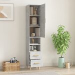 Vidaxl buffet haut gris béton 35x34x180 cm bois d'ingénierie