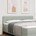 vidaXL Tête de lit en velours capitonné gris clair 180 cm LED