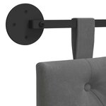 vidaXL Tête de lit suspendue Avec lumière LED Gris foncé Velours