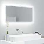 vidaXL Miroir à LED de bain Blanc brillant 90x8 5x37 cm Acrylique