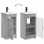 vidaXL Meuble de salle de bain avec évier Sonoma gris