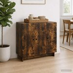 vidaXL Buffet Chêne fumé 89 x 34 5 x 80 cm Bois d'ingénierie