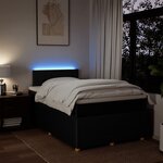 vidaXL Sommier à lattes de lit avec matelas Noir 120x200 cm Tissu