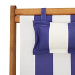 vidaXL Chaises de plage pliantes lot de 2 bleu blanc tissu bois massif
