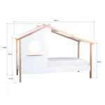 Lit enfant 90x200 maison blanc