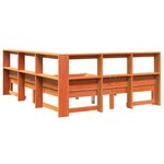 vidaXL Lit bibliothèque sans matelas cire marron 140x200 cm pin massif