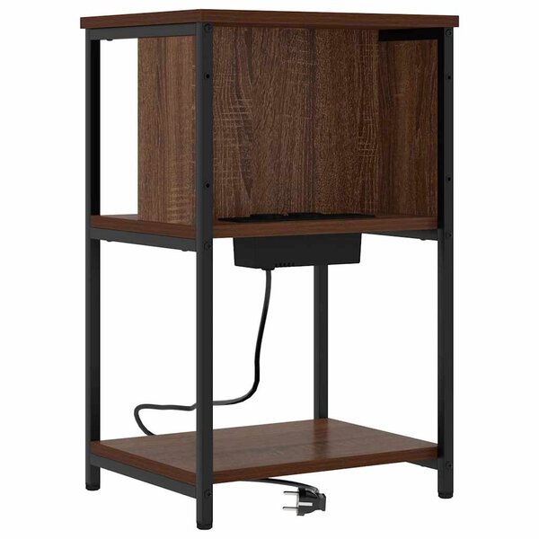 vidaXL Cabinet de chevet avec étagère Chêne marron 40 x 40 x 61 cm