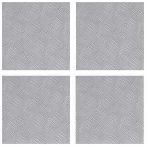 vidaXL Plaques à damier 4 Pièces Argent 30 x 30 cm Aluminium