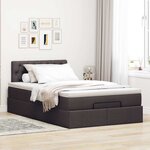 VidaXL Cadre de lit ottoman avec matelas marron foncé 120x190 cm tissu