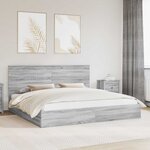 vidaXL Lit de Rangement Gris Sonoma 200 x 200 cm Bois d'ingénierie