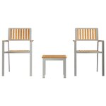 vidaXL EnsembledeRepasdeJardin 3 Pièces Marron Teck massif