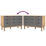 vidaXL Commode OTTA marron et gris 111x43x73 5 cm bois de pin massif