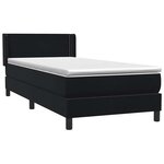 vidaXL Sommier à lattes de lit avec matelas noir 80x210 cm velours