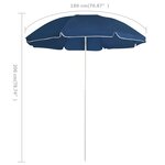 vidaXL Parasol d'extérieur avec mât en acier Bleu 180 cm