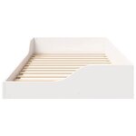 vidaXL Cadre de lit surélevé Blanc 90 x 200 cm Bois massif en pin
