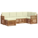 vidaXL Ensemble de canapés d'extérieur 6 pc Naturel et Crème Polyester