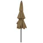vidaXL Parasol de jardin à 3 niveaux avec mât en aluminium taupe 3 m