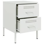 vidaXL Table de chevet blanc 36x39x50 5 cm acier