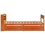 vidaXL Cadre de lit sans matelas cire marron 75x190 cm bois pin massif