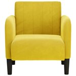 vidaXL Fauteuil avec accoudoirs jaune 54 cm velours