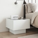 vidaXL Table de chevet avec LED infini blanc 40x40x30 cm