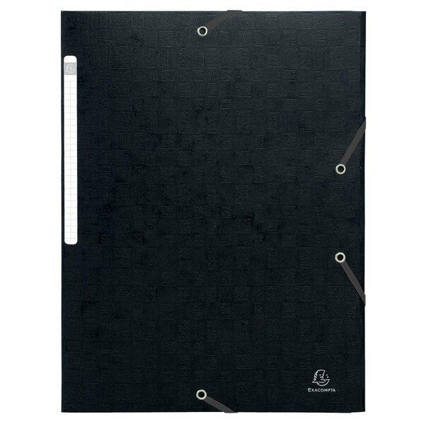 Chemise 3 Rabats À Élastiques Maxi Capacity Carte Lustrée 600g/m2 Scotten ®- A4 - Noir - X 25 - Exacompta