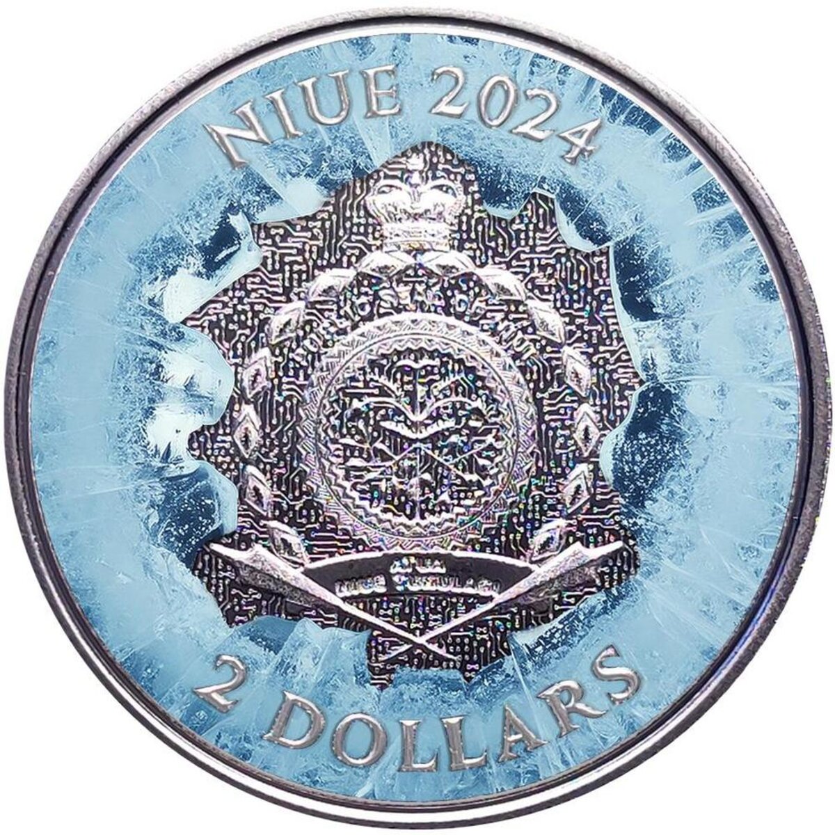 Pièce de monnaie en Argent 2 Dollars g 31.1 (1 oz) Millésime 2024 FROZEN  BITCOIN - La Poste