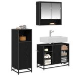 vidaXL Ensemble de mobilier de salle de bain 3 Pièces Chêne noir