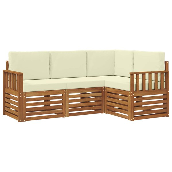 vidaXL Ensembles de canapés avec coussin 4 Pièces Naturel et Crème