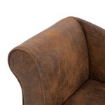 vidaXL Chaise longue Marron Similicuir daim