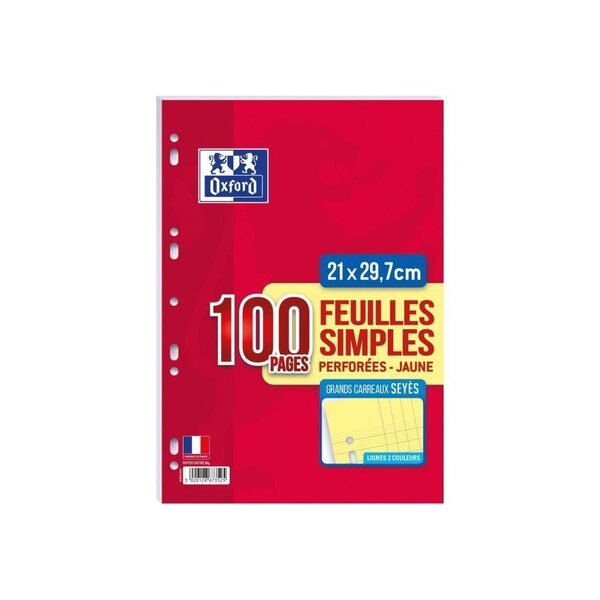OXFORD Feuilles mobiles A4 Seyes - Jaune