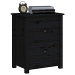 vidaXL Table de chevet Noir 50x35x61 5 cm Bois de pin massif