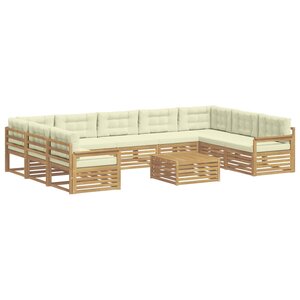 vidaXL Ensemble de canapés d'extérieur 10 Pièces Blanc et crème