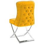 Vidaxl chaise de salle à manger jaune moutarde velours
