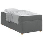 vidaXL Cadre de lit avec matelas Gris foncé 90 x 190 cm tissu