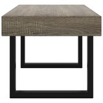 vidaXL Table basse Gris et noir 90x45x40 cm MDF et fer