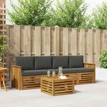 vidaXL Ensemble de canapés d'extérieur 5 Pièces Naturel et Anthracite