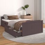 vidaXL Cadre de lit sans matelas marron foncé bois pin massif 90x200cm