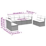 vidaXL Salon de jardin 8 Pièces avec coussins gris résine tressée