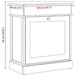vidaXL Armoire à chaussures Blanc 50 x 28 x 58 cm Bois de Paulownia