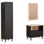 vidaXL Ensembles de salle de bain 3 Pièces Finition Lavage Blanc