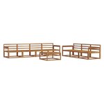 vidaXL Ensemble de canapés d'extérieur 8 Pièces Naturel