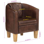 vidaXL Fauteuil cabriolet marron clair cuir véritable