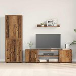 vidaXL Ensemble meuble TV 4 Pièces Bois Ancien Bois d'ingénierie